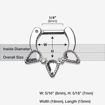 Sparkle Trident Septum Clicker-Clear